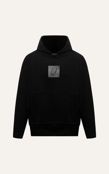  AG18 STUDIO LOOSE FIT 3D EFFECT LOGO HOODIE - BLACK