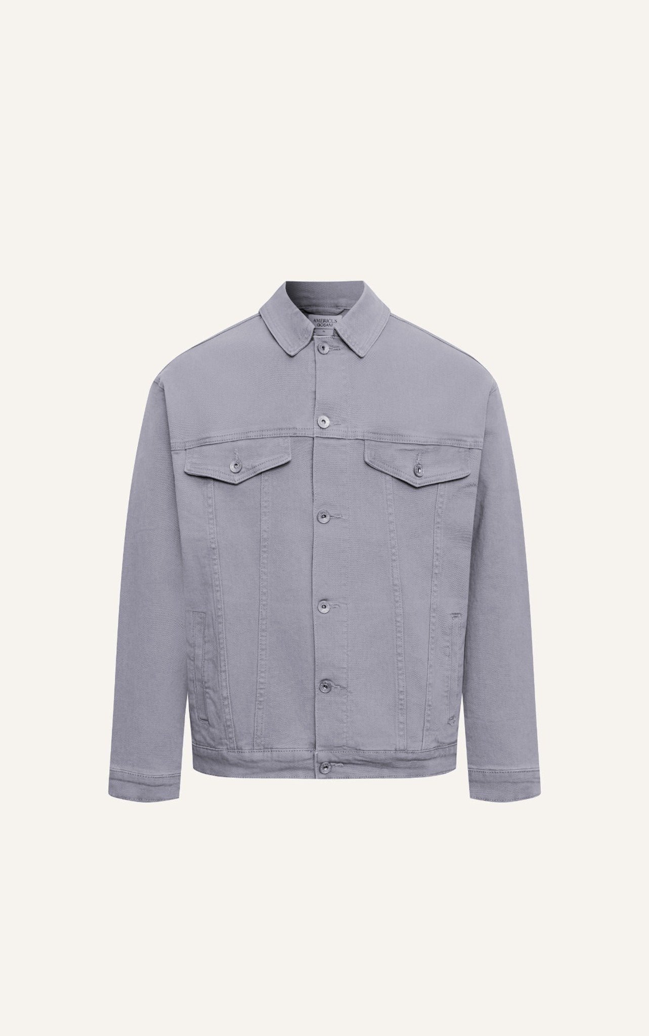 AG14 STUDIO REGULAR FIT BASIC COMFORT DENIM JACKET - GREY