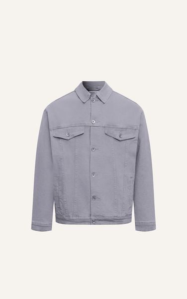  AG14 STUDIO REGULAR FIT BASIC COMFORT DENIM JACKET - GREY