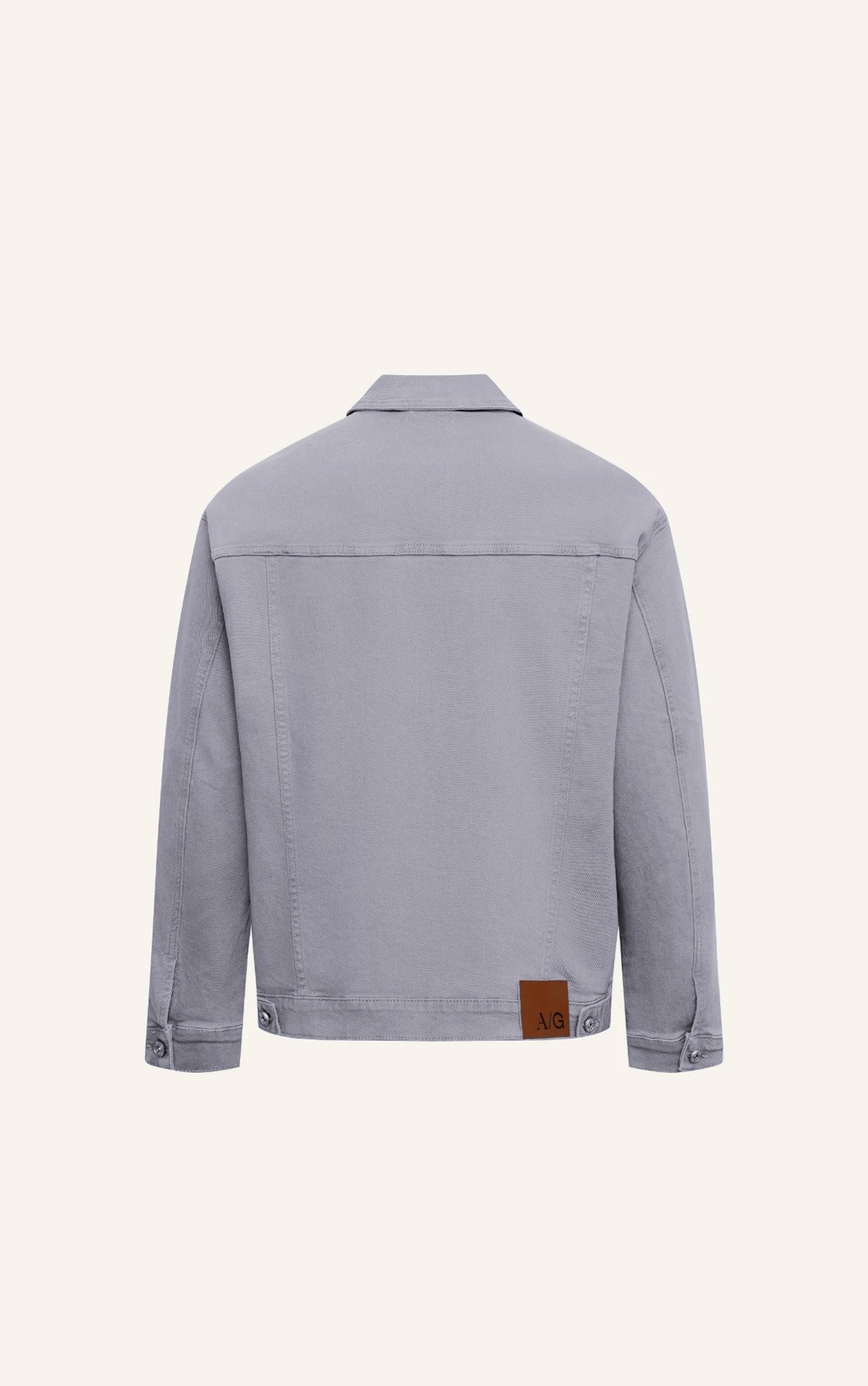 AG14 STUDIO REGULAR FIT BASIC COMFORT DENIM JACKET - GREY