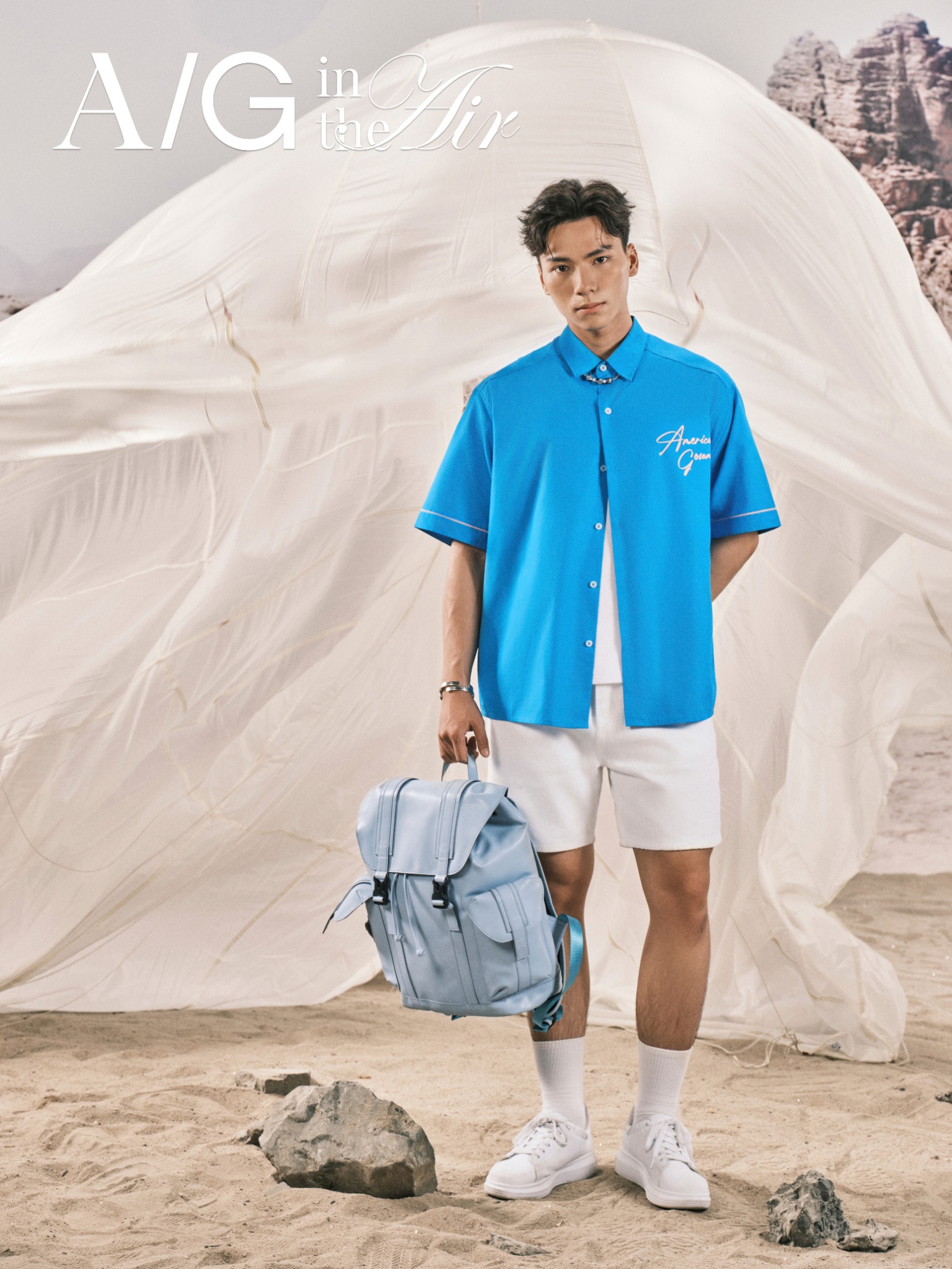 AG541 PREMIUM BOXY LOOSE FIT SHORT SLEEVE SHIRT - LIGHT BLUE