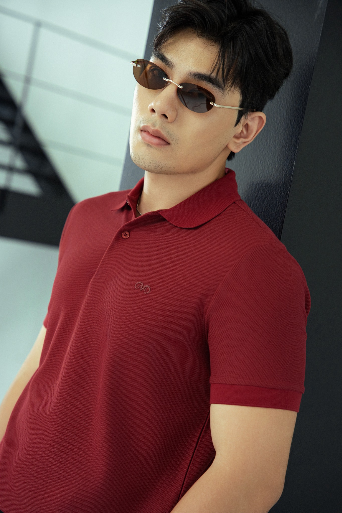 AG02 SIGNATURE SLIMFIT POLO - WINE RED