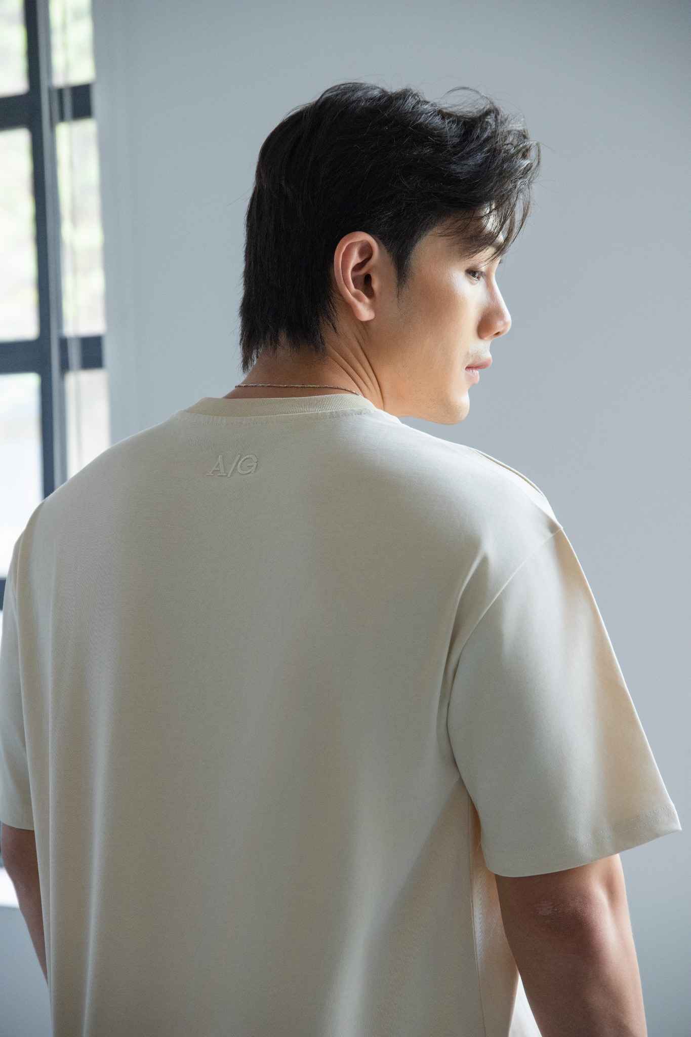 T726 FACTORY LOOSE FIT PRINTED "FLEXIBLE" T-SHIRT - BEIGE
