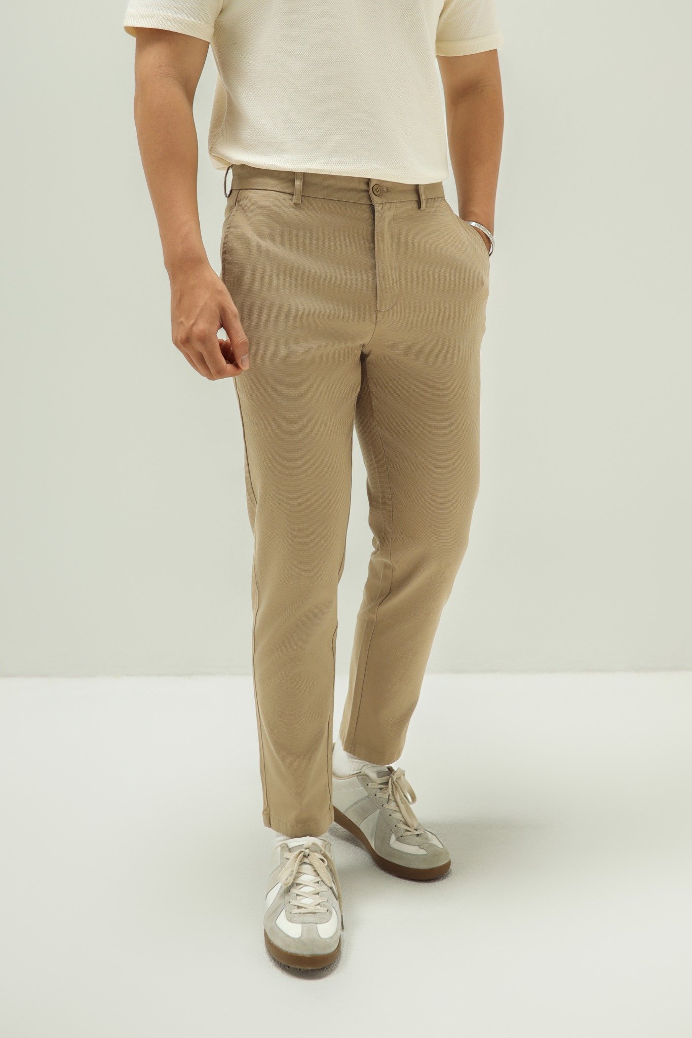 AG511 PREMIUM SLIMFIT KHAKI TROUSERS - DARK BROWN
