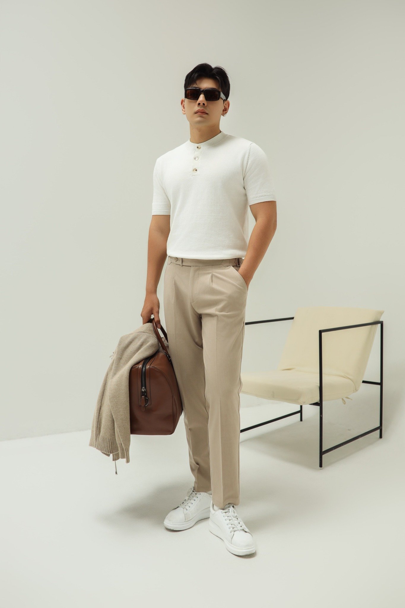 AG607 PREMIUM REGULAR FIT KNIT T-SHIRT - WHITE