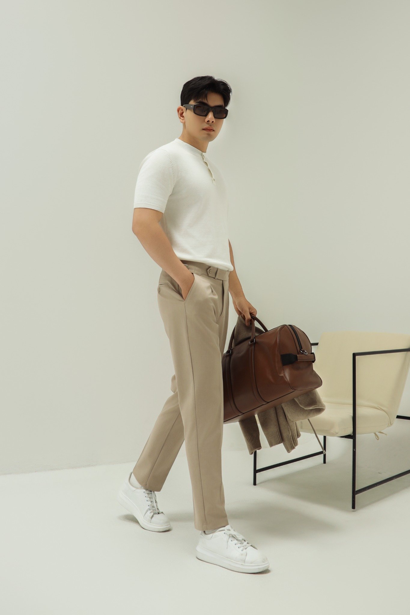 AG607 PREMIUM REGULAR FIT KNIT T-SHIRT - WHITE