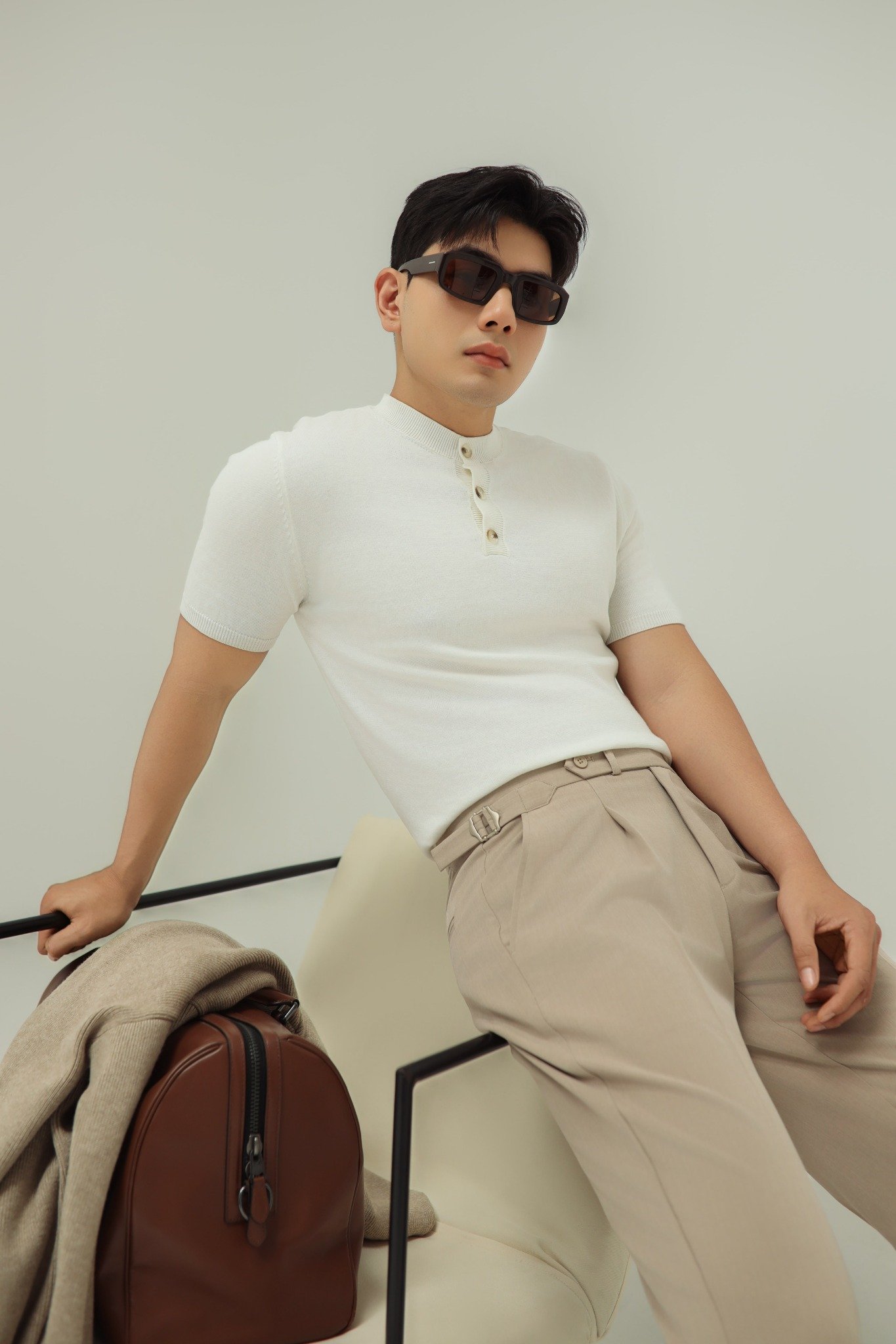 AG607 PREMIUM REGULAR FIT KNIT T-SHIRT - WHITE