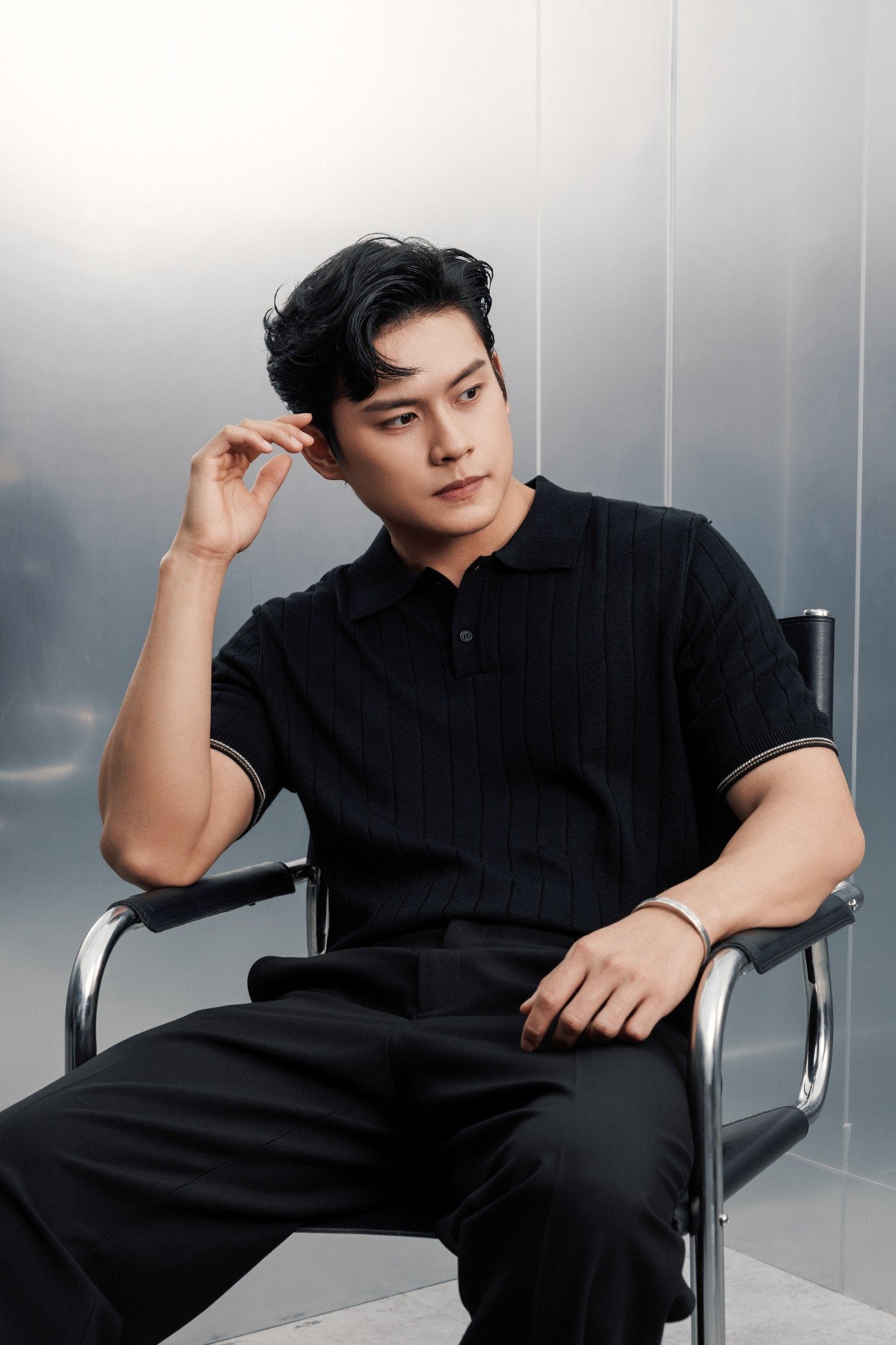 AG741 PREMIUM REGULAR FIT RIB STITCH POLO - BLACK