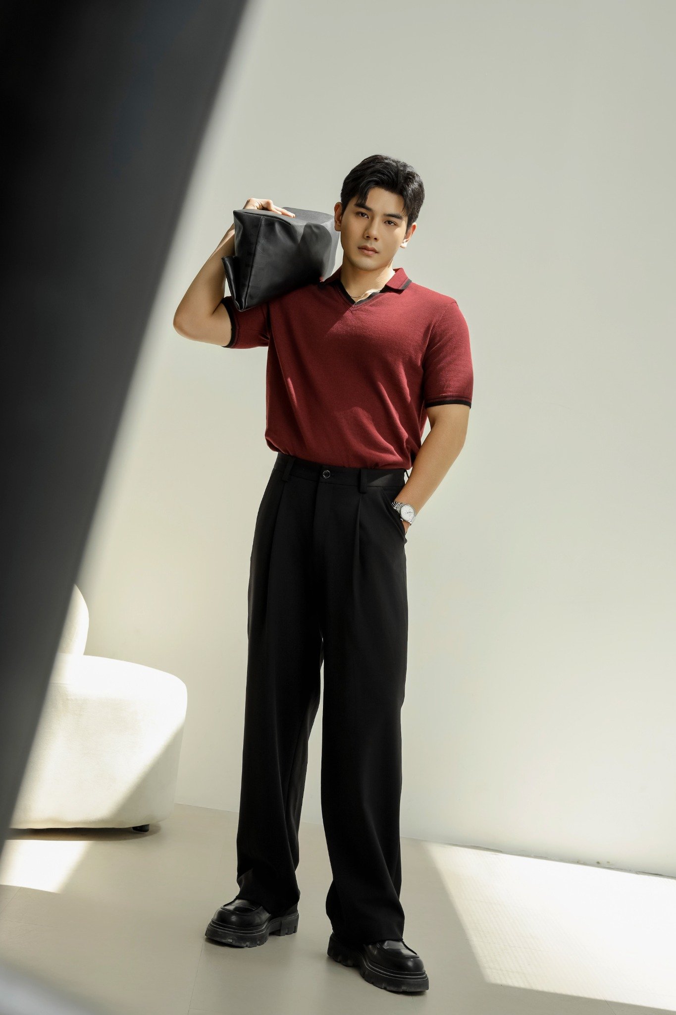 AGHT12 PREMIUM REGULAR FIT TROUSERS - BLACK