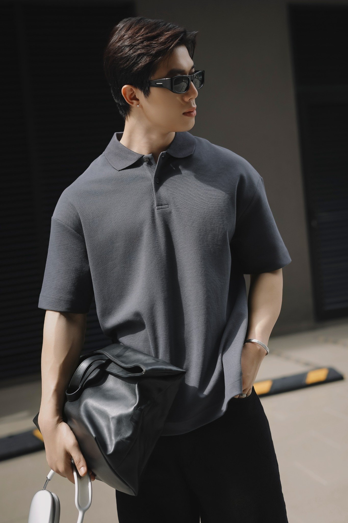 AG001 STUDIO LOOSE FIT BASIC POLO - PRUSSION BLUE