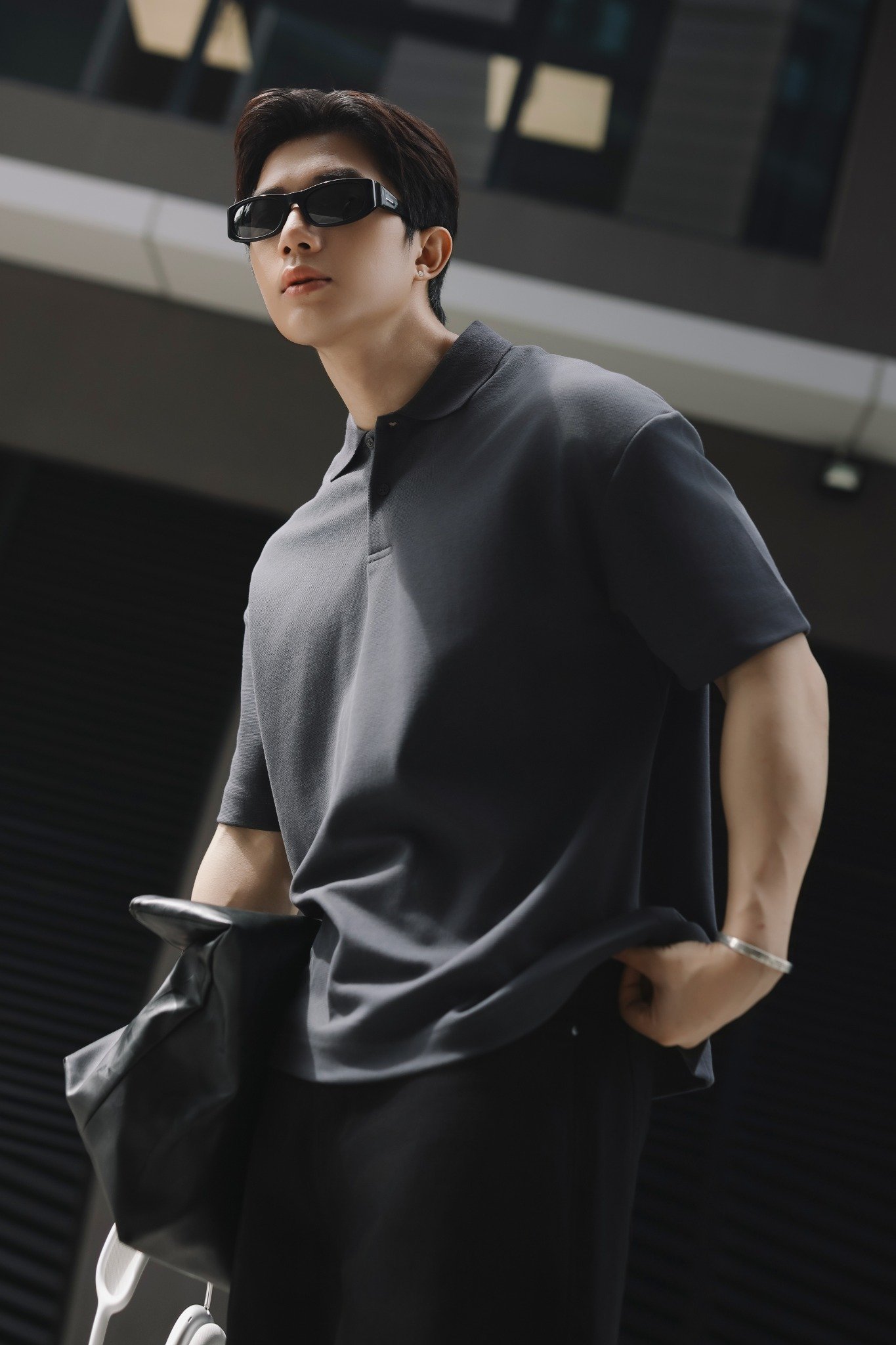 AG001 STUDIO LOOSE FIT BASIC POLO - PRUSSION BLUE