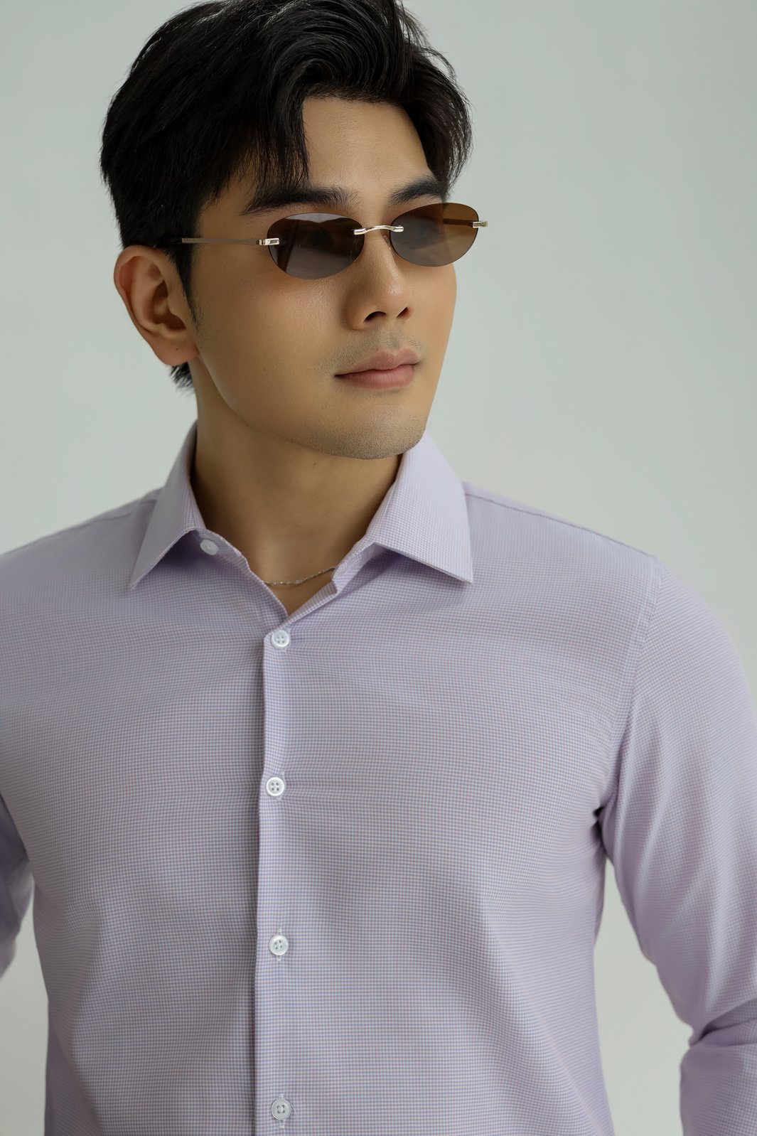 AG3P2 PREMIUM SLIMFIT TEXTURE SHIRT - PURPLE