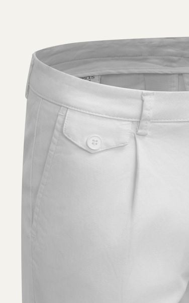  AG517 STUDIO SLIMFIT PLEATED CHINO KHAKI SHORT - WHITE 