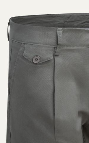 AG513 STUDIO SLIMFIT PLEATED CHINO KHAKI SHORT - LIGHT GREY