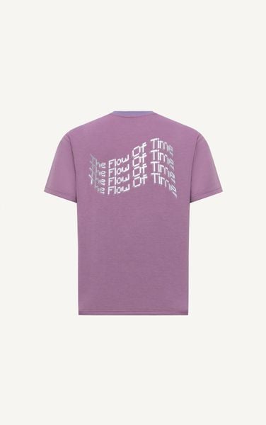  T721 STUDIO LOOSE FIT PRINTED LOGO T-SHIRT - PURPLE