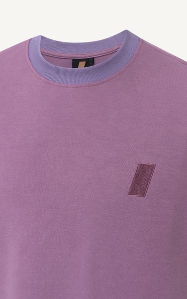  T721 STUDIO LOOSE FIT PRINTED LOGO T-SHIRT - PURPLE 