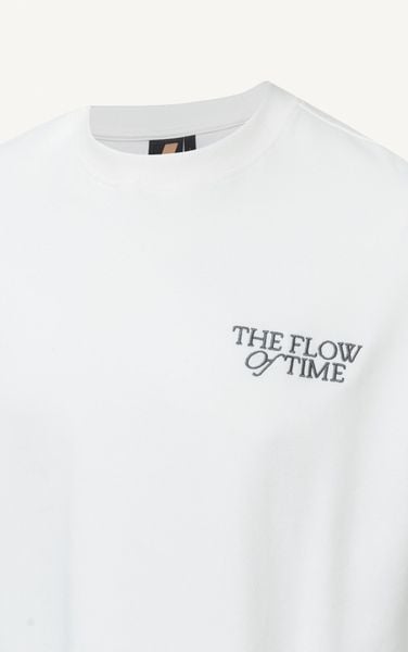  T718 STUDIO LOOSE FIT EMBROIDERED LOGO T-SHIRT - WHITE 