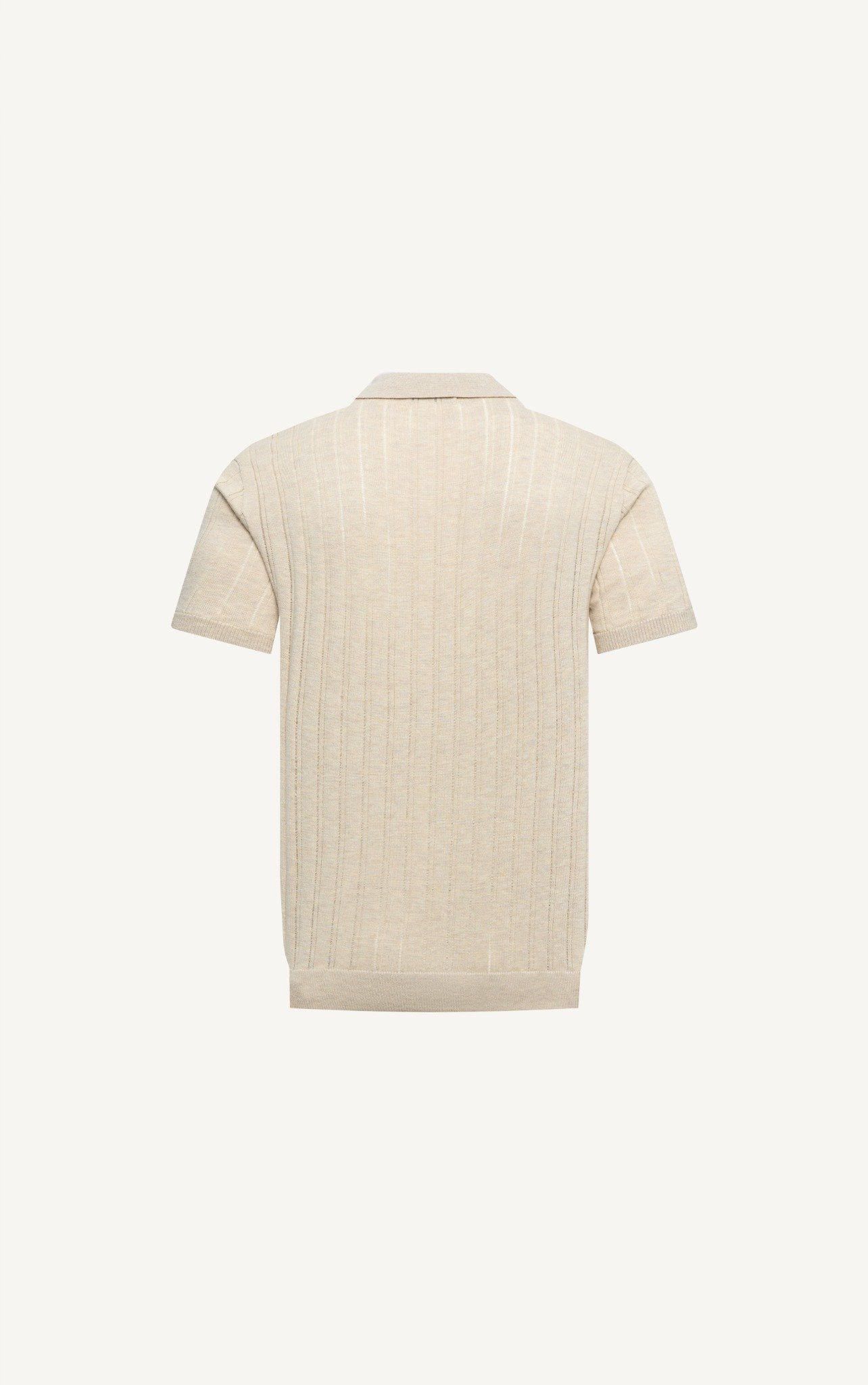 AG717 STUDIO REGULAR FIT RIB STITCH POLO - OFF WHITE