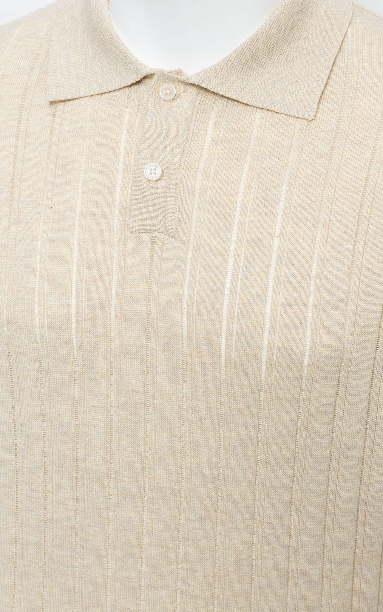 AG717 STUDIO REGULAR FIT RIB STITCH POLO - OFF WHITE