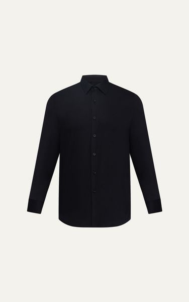  AG829 SIGNATURE SLIMFIT TWILL SHIRT - BLACK
