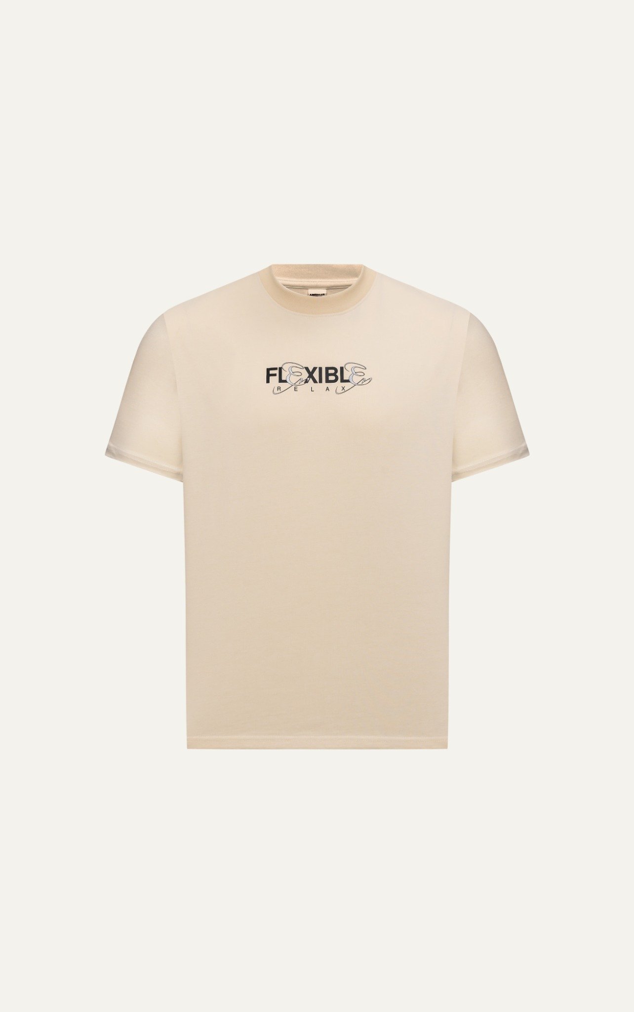 T726 FACTORY LOOSE FIT PRINTED "FLEXIBLE" T-SHIRT - BEIGE