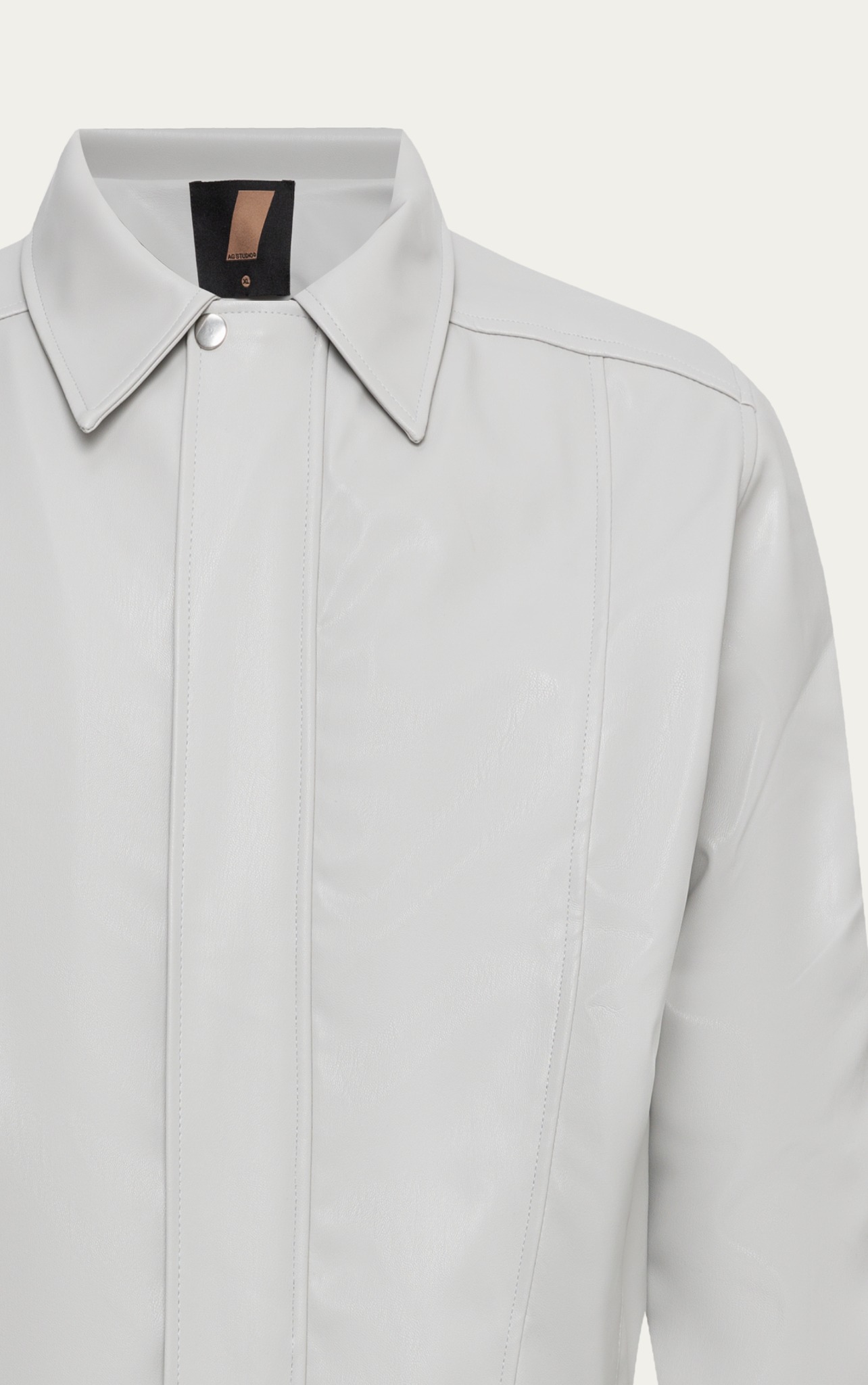 TA19 LEATHER JACKET - LIGHT GREY