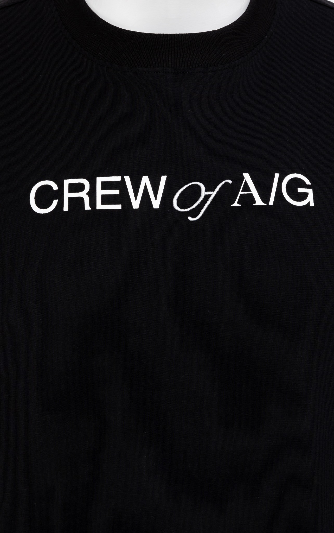 AG698 STUDIO LOOSE FIT PRINTED LOGO T-SHIRT - BLACK