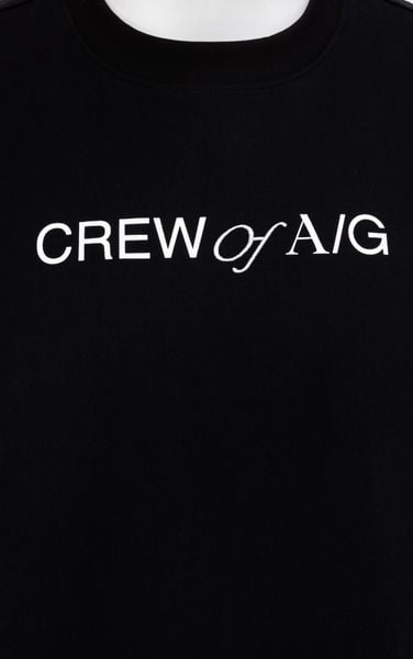  AG698 STUDIO LOOSE FIT PRINTED LOGO T-SHIRT - BLACK 