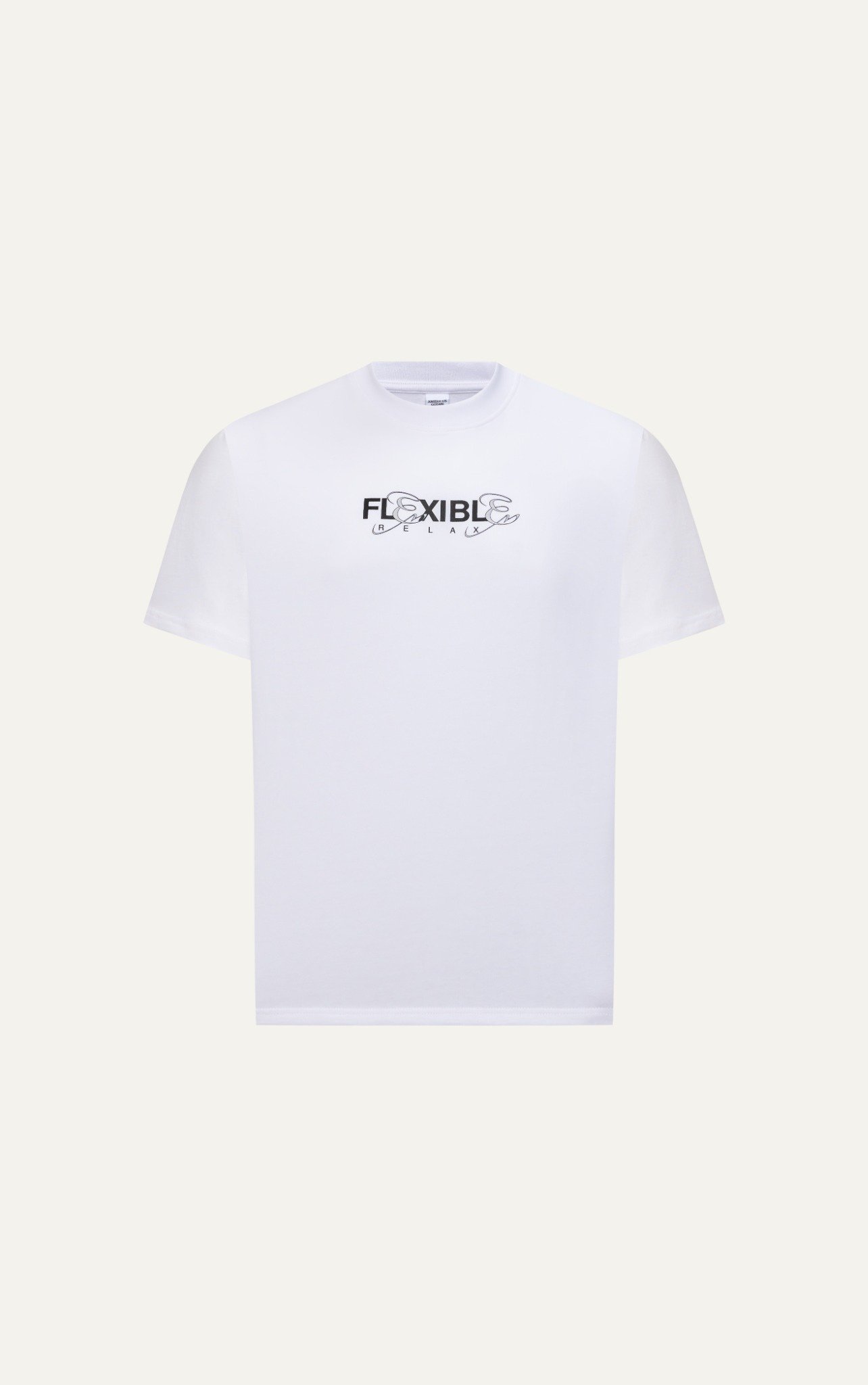 T726 FACTORY LOOSE FIT PRINTED "FLEXIBLE" T-SHIRT - WHITE