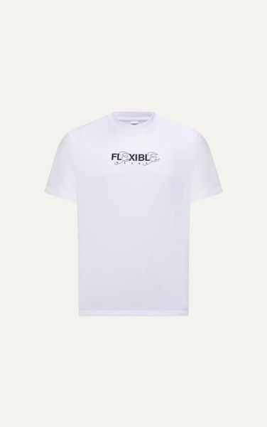  T726 FACTORY LOOSE FIT PRINTED "FLEXIBLE" T-SHIRT - WHITE