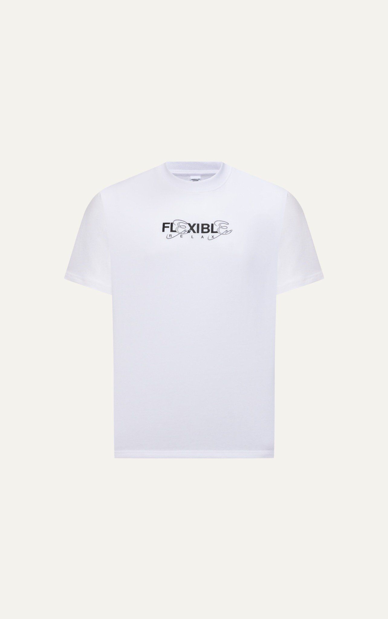  T726 FACTORY LOOSE FIT PRINTED "FLEXIBLE" T-SHIRT - WHITE 