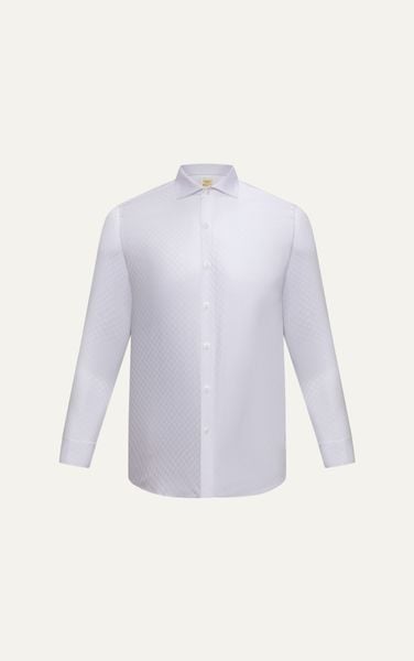  AG5P1 PREMIUM SLIMFIT CHECKED SHIRT - WHITE
