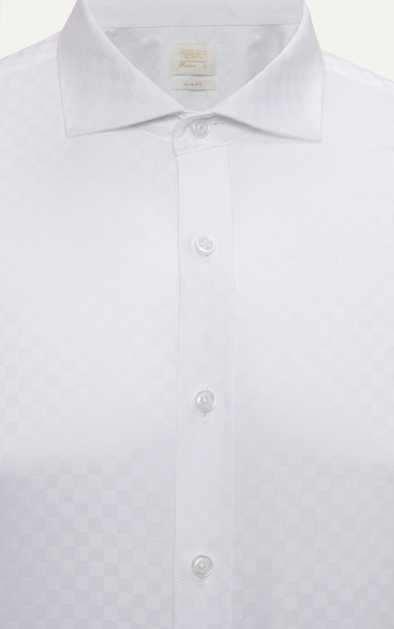 AG5P1 PREMIUM SLIMFIT CHECKED SHIRT - WHITE