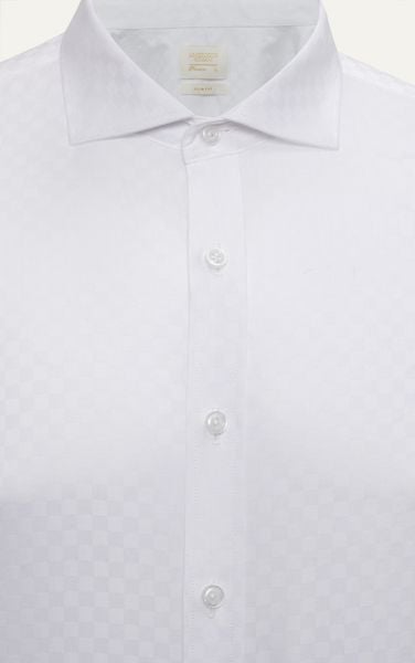  AG5P1 PREMIUM SLIMFIT CHECKED SHIRT - WHITE 