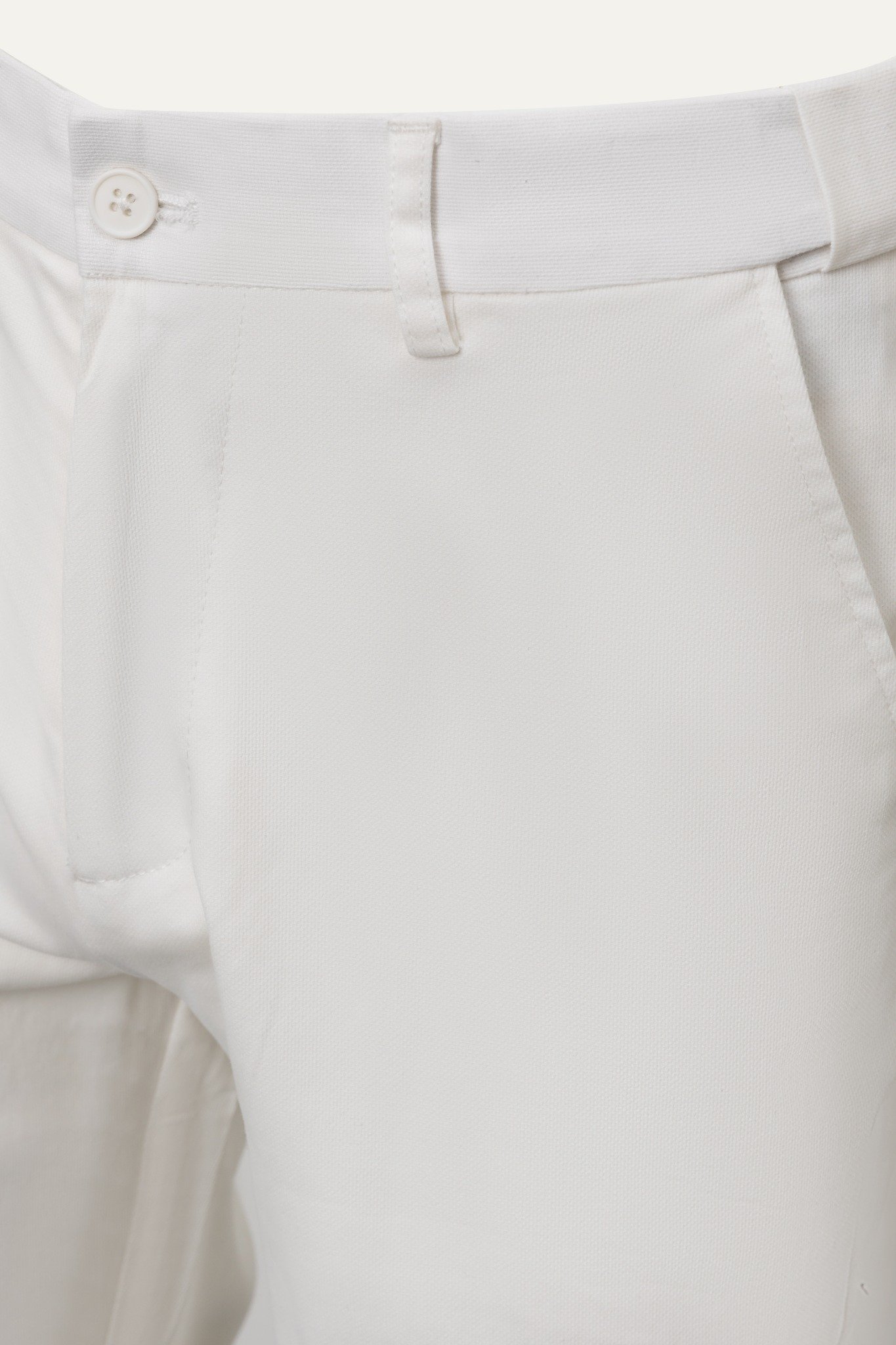 AG509 PREMIUM SLIMFIT ELASTIC WAIST KHAKI TROUSERS - WHITE