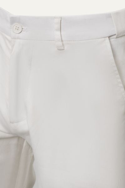  AG509 PREMIUM SLIMFIT ELASTIC WAIST KHAKI TROUSERS - WHITE 