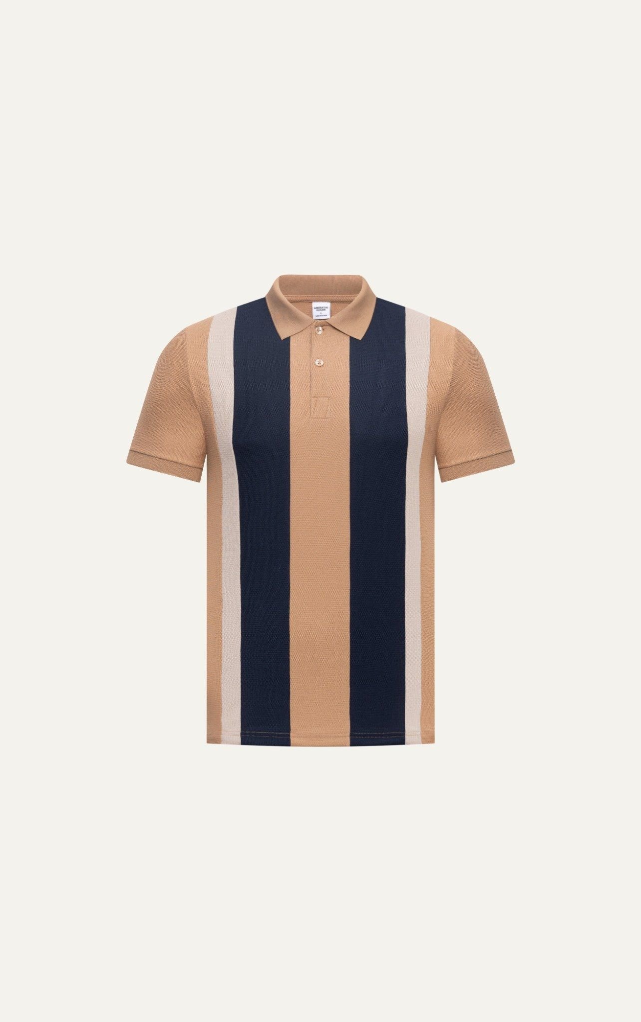  T57 FACTORY SLIMFIT STRIPED MIX COLOR POLO - BROWN 