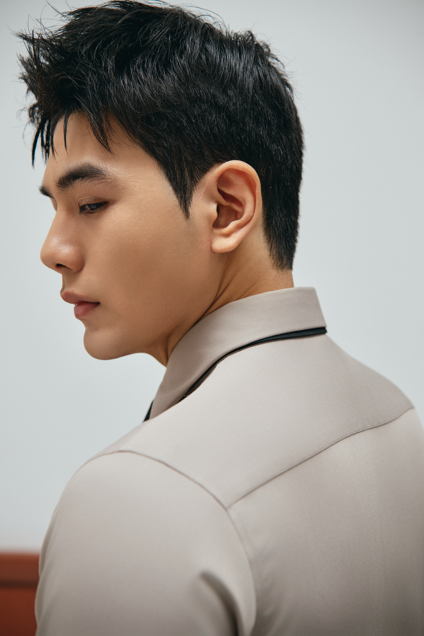 AG007 PREMIUM SLIMFIT TEXTURE SHIRT - BROWN