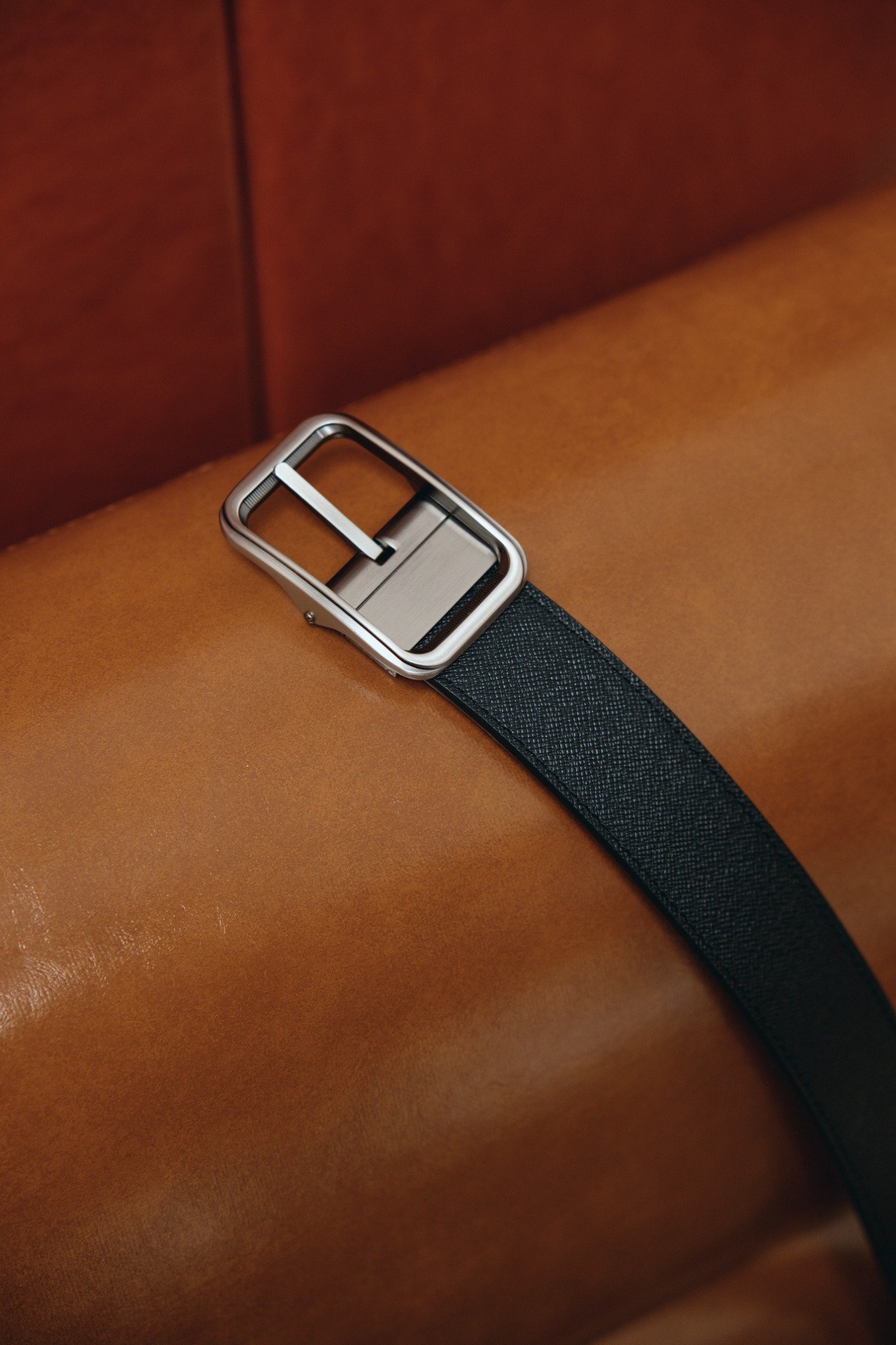 AG LEATHER BELTS - RECTANGLE HEAD METALLIC SILVER