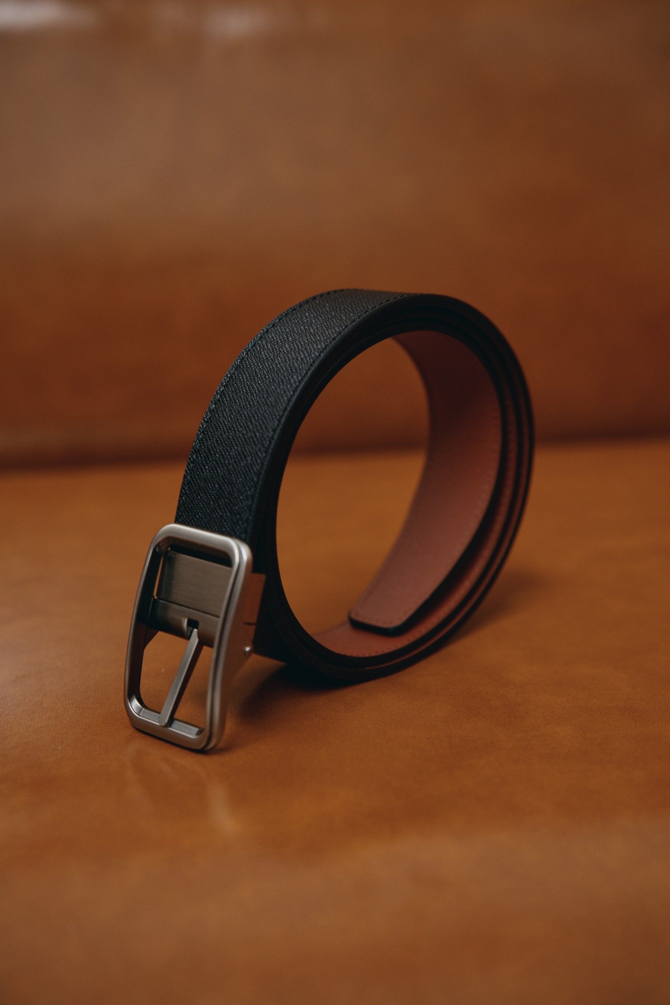 AG LEATHER BELTS - RECTANGLE HEAD METALLIC SILVER