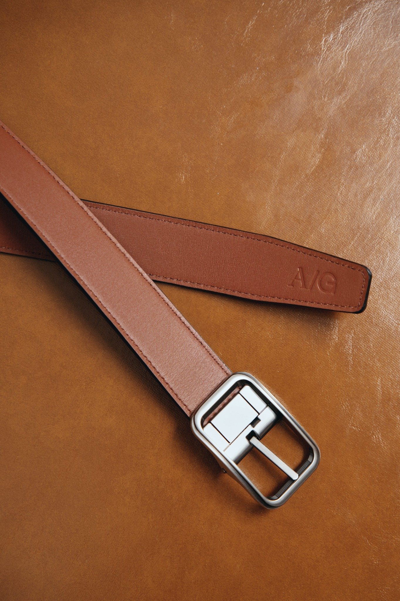 AG LEATHER BELTS - RECTANGLE HEAD METALLIC SILVER