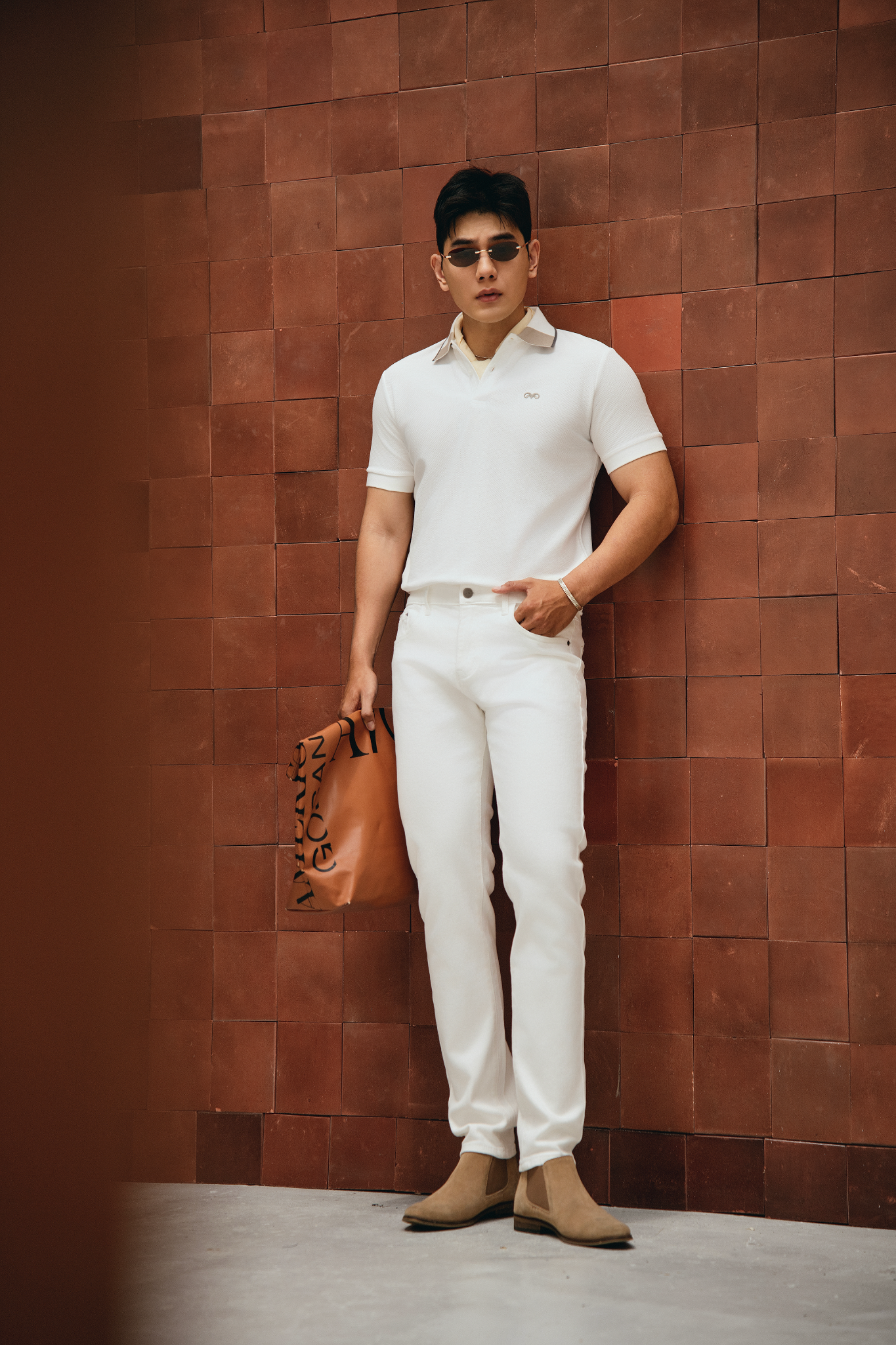 AG01 PREMIUM SLIMFIT POLO - BEIGE
