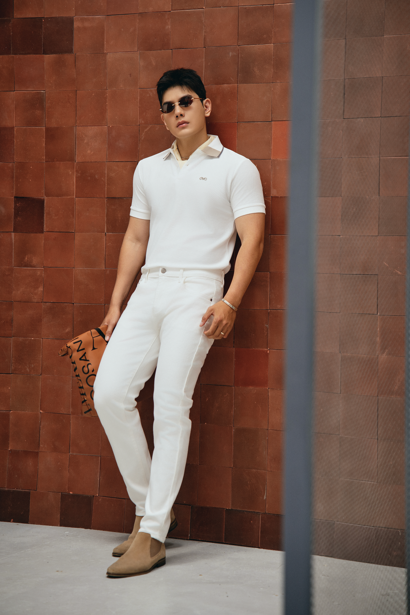 AG01 PREMIUM SLIMFIT POLO - BEIGE