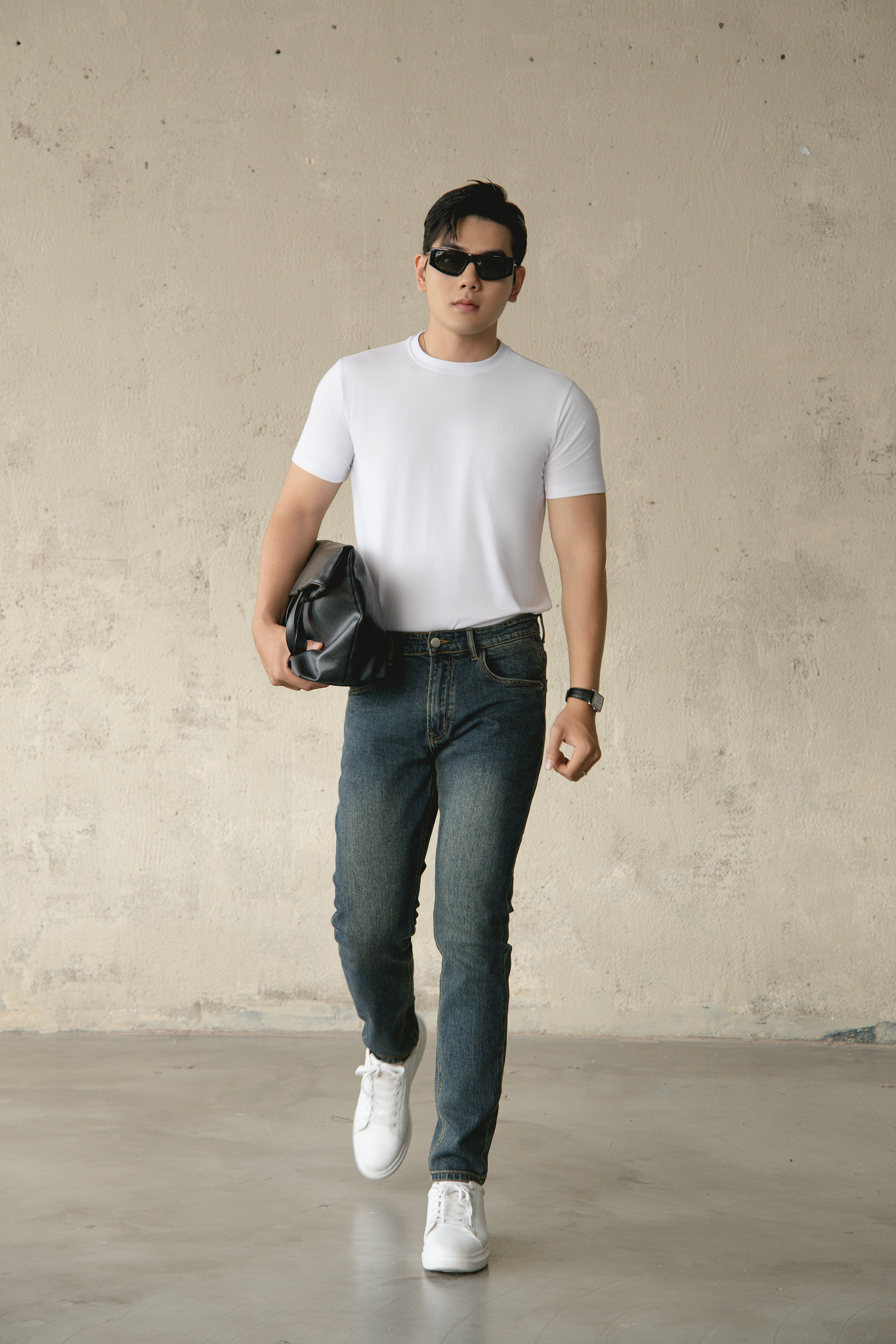 AG62 PREMIUM SLIMFIT JEANS WITH LABEL - DARK BLUE