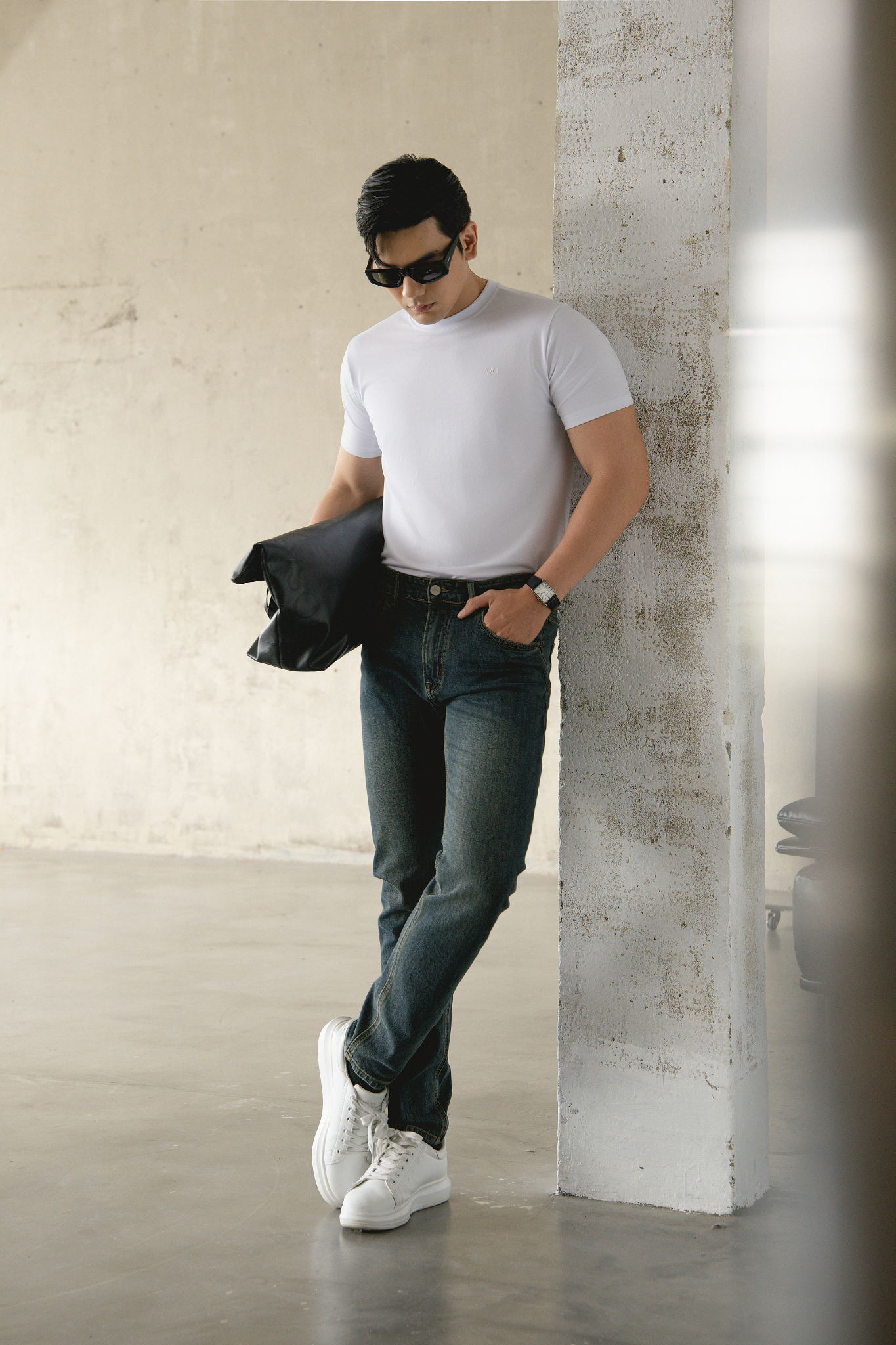 AG62 PREMIUM SLIMFIT JEANS WITH LABEL - DARK BLUE