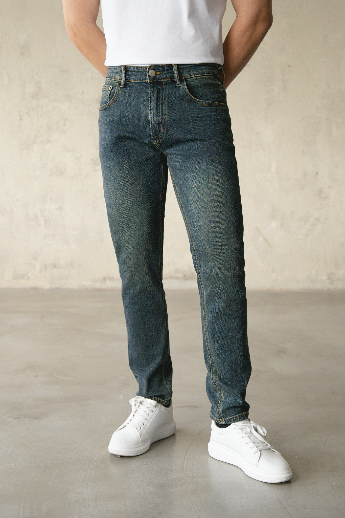 AG62 PREMIUM SLIMFIT JEANS WITH LABEL - DARK BLUE