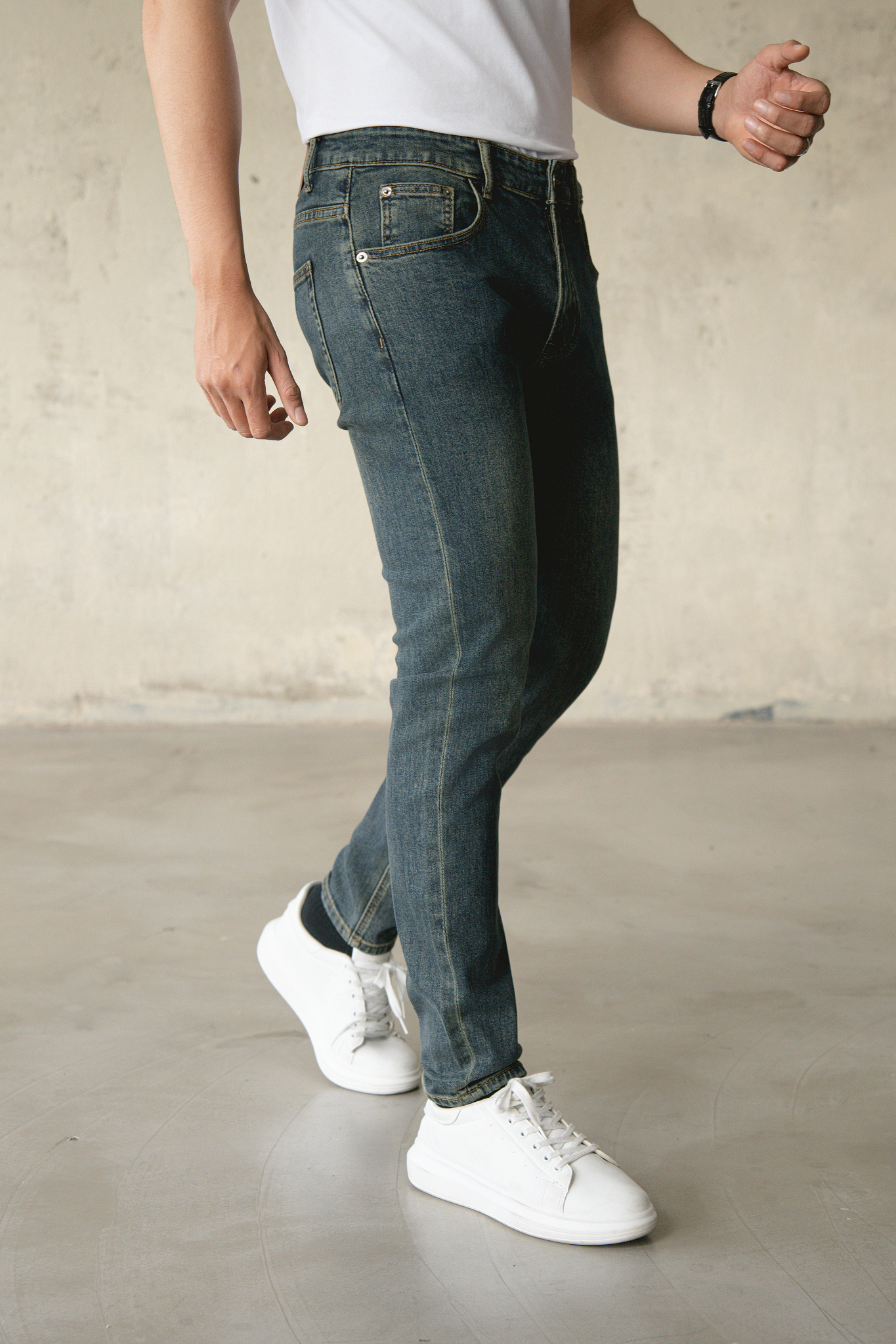 AG62 PREMIUM SLIMFIT JEANS WITH LABEL - DARK BLUE