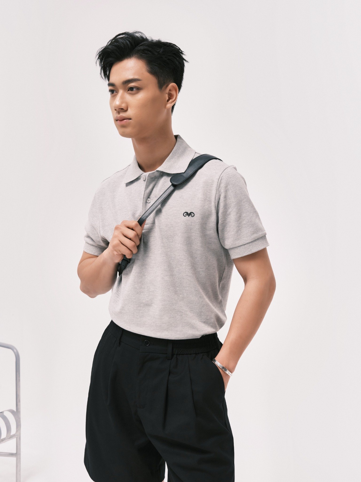 AG001 PREMIUM REGULAR FIT POLO - LIGHT GREY