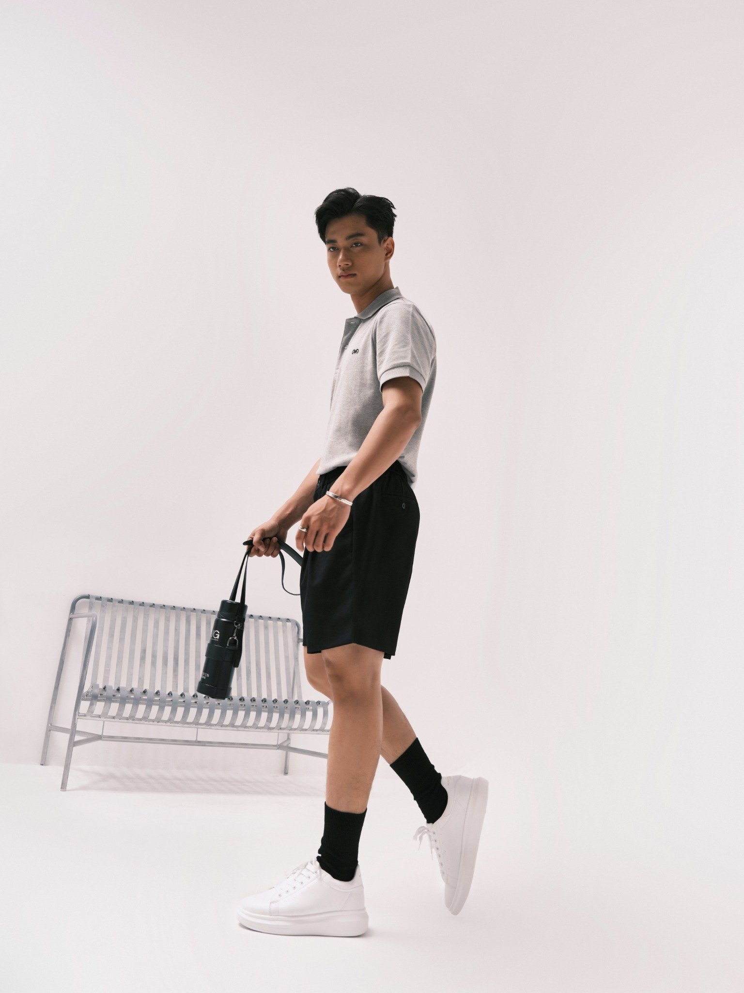 AG001 PREMIUM REGULAR FIT POLO - LIGHT GREY