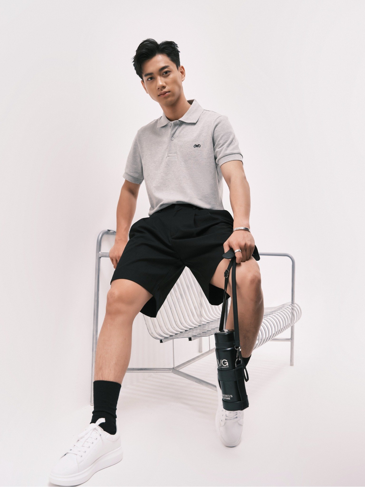 AG001 PREMIUM REGULAR FIT POLO - LIGHT GREY